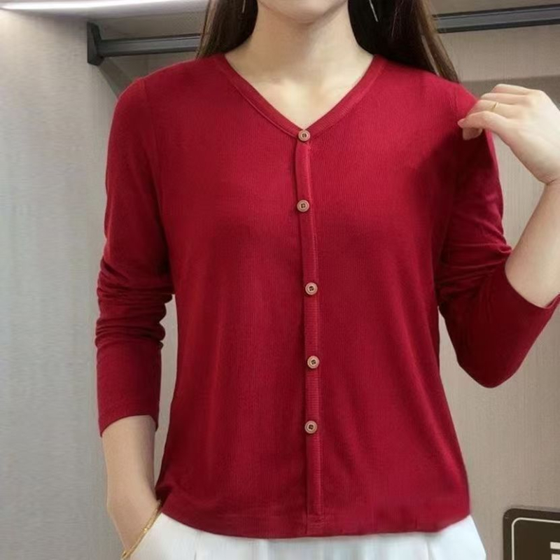 Γυναικείο μακρυμάνικο T-shirt από ice silk, λεπτή γραμμή που σμιλεύει τη σιλουέτα, ελαφρύ και διαπνέον