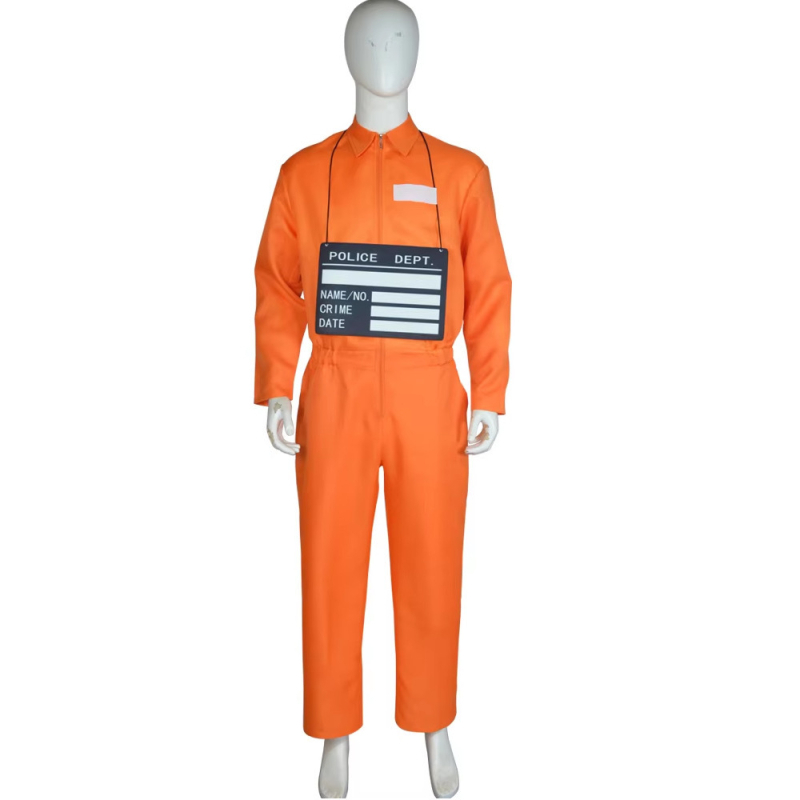 Halloween cosplay kostim za odrasle: narančasta zatvorska uniforma s dodacima