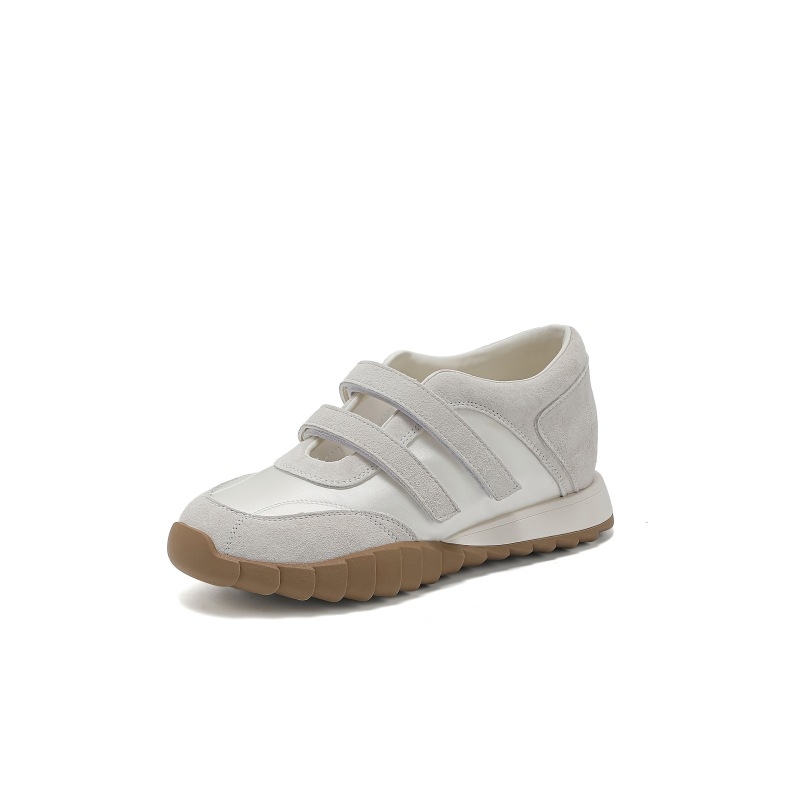 Ženske Mary Jane cipele s 7 cm povećanjem visine, ljetni model 2025, debela potplata, kožni gornji dio, Velcro kopča, svakodnevna obuća.