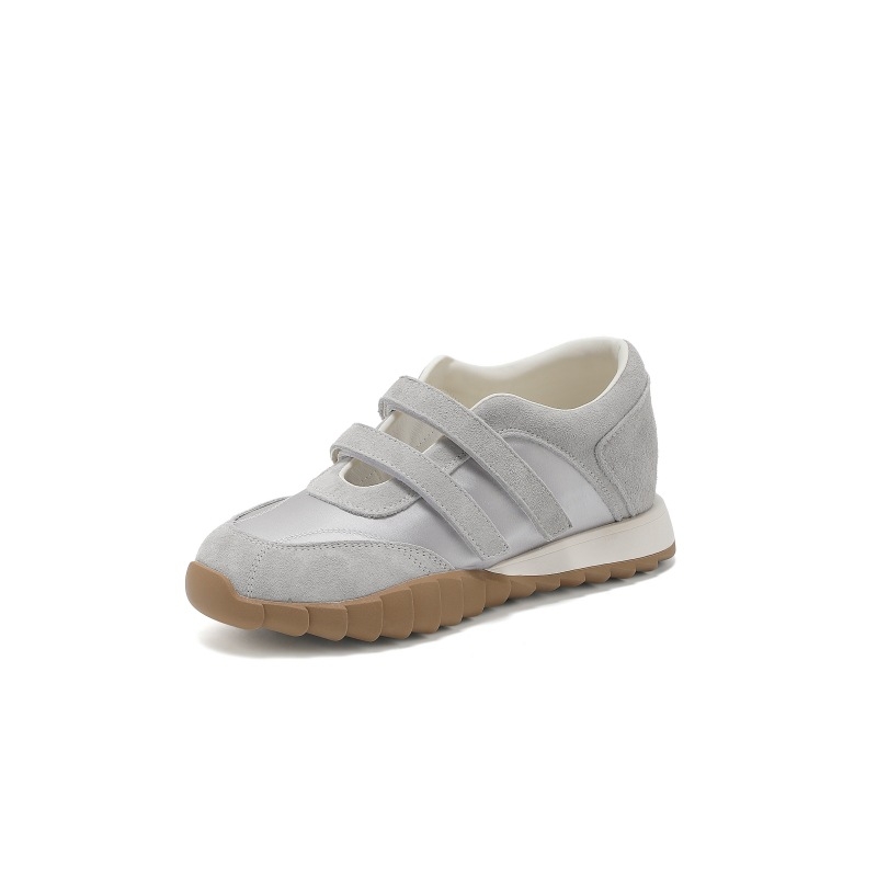 Ženske Mary Jane cipele s 7 cm povećanjem visine, ljetni model 2025, debela potplata, kožni gornji dio, Velcro kopča, svakodnevna obuća.
