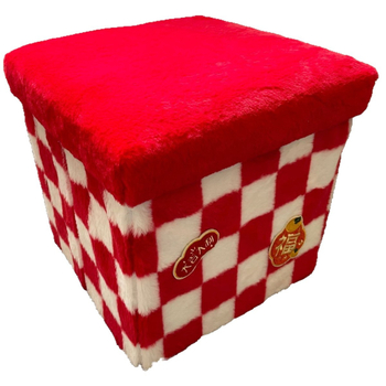 Sklopiva tabure za pohranu s flanelom, kvadratni tabure za presvlačenje cipela, u kutiji s poklonom, klasični kineski stil za dnevni boravak.
