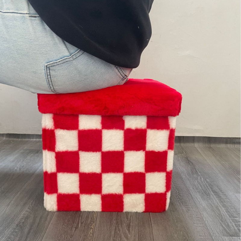 Sklopiva tabure za pohranu s flanelom, kvadratni tabure za presvlačenje cipela, u kutiji s poklonom, klasični kineski stil za dnevni boravak.