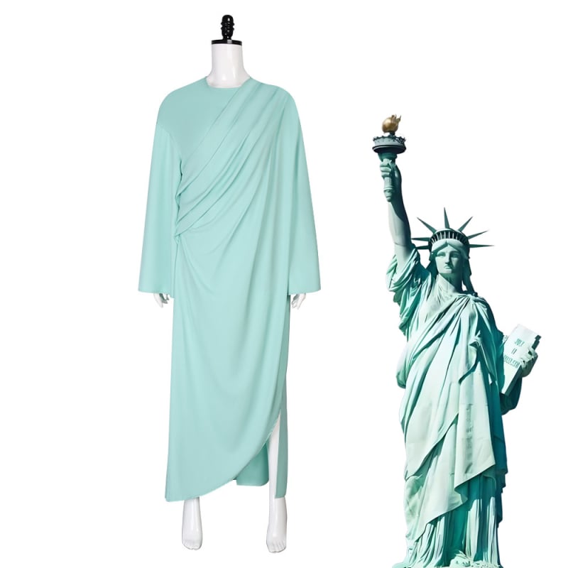Cosplay kostim Statue of Liberty s robom za Noć vještica i starorimsku robu, na skladištu
