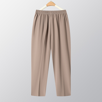 Γυναικείοι cropped παντελόνες από Ice Silk, ελαφριές καλοκαιρινές, χαλαρή ίσια γραμμή, ελαστική μέση