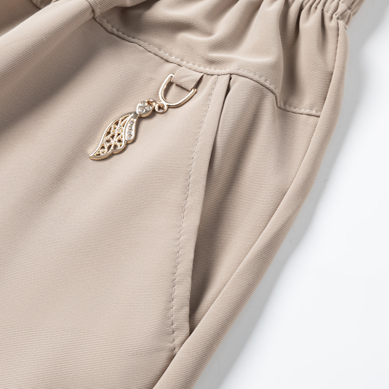 Γυναικείοι cropped παντελόνες από Ice Silk, ελαφριές καλοκαιρινές, χαλαρή ίσια γραμμή, ελαστική μέση