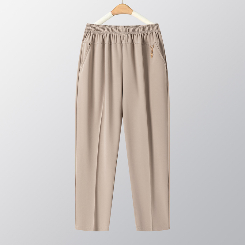 Γυναικείοι cropped παντελόνες από Ice Silk, ελαφριές καλοκαιρινές, χαλαρή ίσια γραμμή, ελαστική μέση