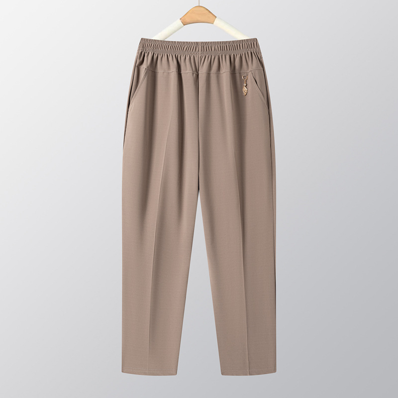 Γυναικείοι cropped παντελόνες από Ice Silk, ελαφριές καλοκαιρινές, χαλαρή ίσια γραμμή, ελαστική μέση
