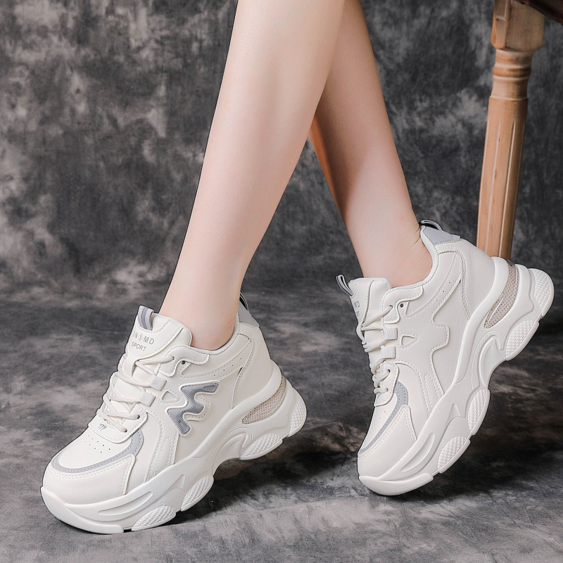 Ženske tenisice dad shoes, 2026 proljeće-jesen stil, nišni dizajn, povećanje visine, debeli potplat, korejski stil