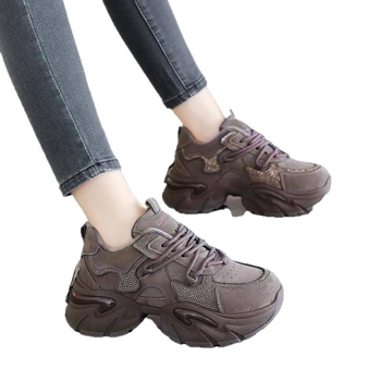 Női meleg pamut sportcipő fleeces béléssel, mindennapi viselet, dad shoes stílusban, őszi–téli szezonra