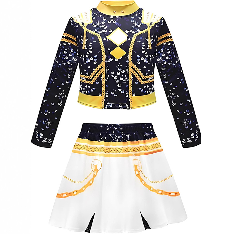 K-Pop lovkinje vještice cosplay kostim – crno-zlatni scenski kostim za korejsku djecu, Rumi Zoy Mirah