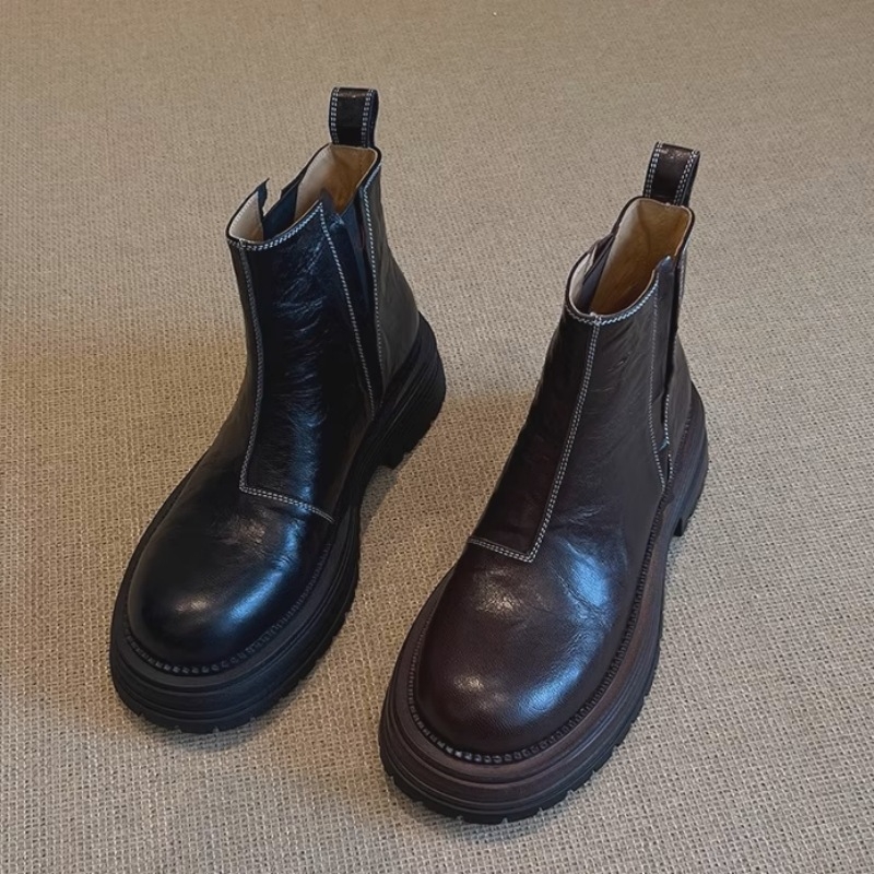 Ženske Chelsea čizme u vintage britskom stilu s debelom potplatom, jesen/zima, svestrane Martin čizme