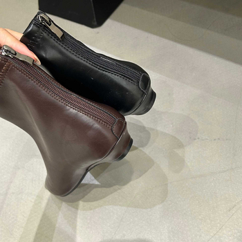 Korejski stil s oštrim vrhom, francuske nude čizme s ravnim potplatom, ženske Martin čizme, jesen-zima, retro stil