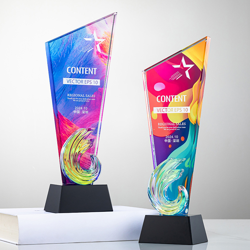 Novi kristalni trofej s prilagođenim DIY graviranjem – elegantna kreativna medalja za izvrsnog zaposlenika, utakmice nogometa i košarke