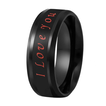 I Love You inteligentni prsten za kontrolu temperature, titan čelik, unisex, geometrijski dizajn