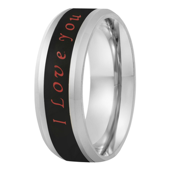 I Love You inteligentni prsten za kontrolu temperature, titan čelik, unisex, geometrijski dizajn