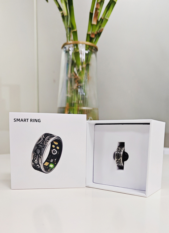 Pametni prsten za praćenje srčanog ritma i zasićenja kisikom, zdravstveno praćenje, brojanje koraka, Bluetooth, retro stil, personaliziran.