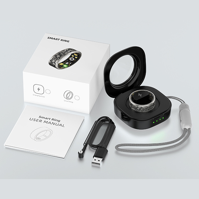 Pametni prsten za praćenje srčanog ritma i zasićenja kisikom, zdravstveno praćenje, brojanje koraka, Bluetooth, retro stil, personaliziran.