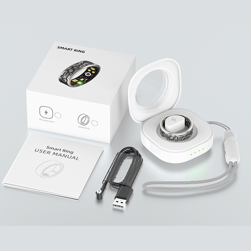 Pametni prsten za praćenje srčanog ritma i zasićenja kisikom, zdravstveno praćenje, brojanje koraka, Bluetooth, retro stil, personaliziran.