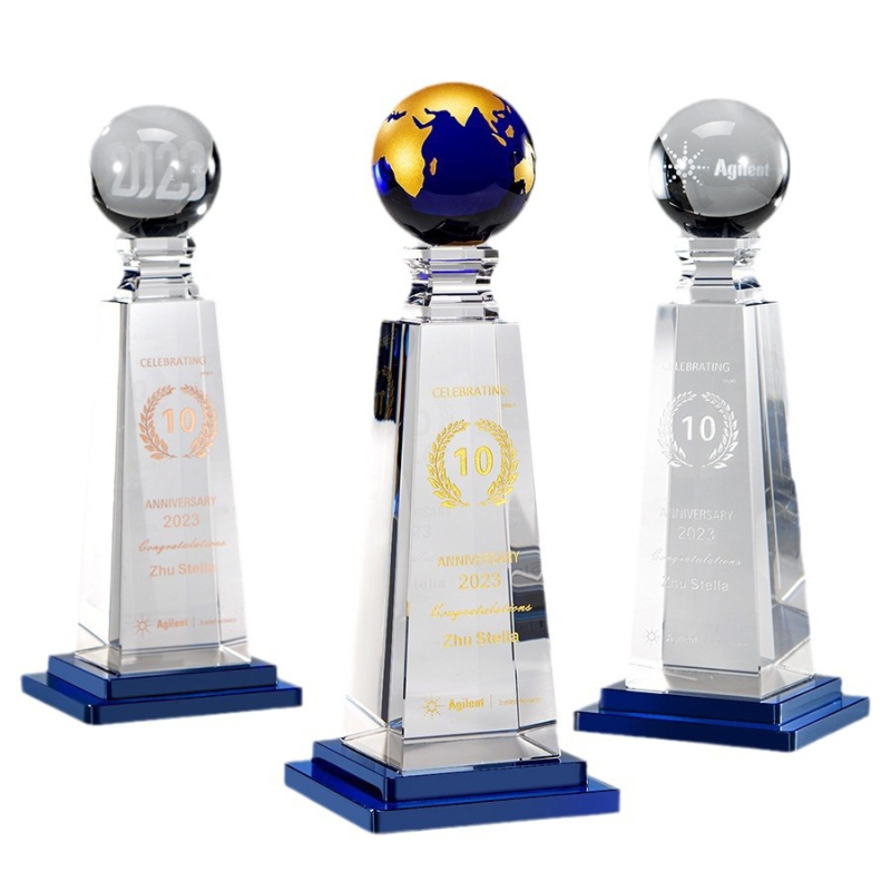 2025 Earth Crystal Trophy — Prilagođena gravirana nagrada za godišnji sastanak tvrtke