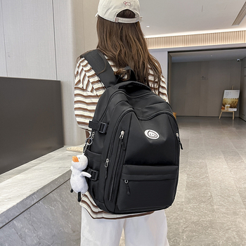 Unisex školski ruksak japanskog stila velikog kapaciteta, korejski retro minimalistički dizajn, kompatibilan s 15-inčnim prijenosnikom, Oxford platno.