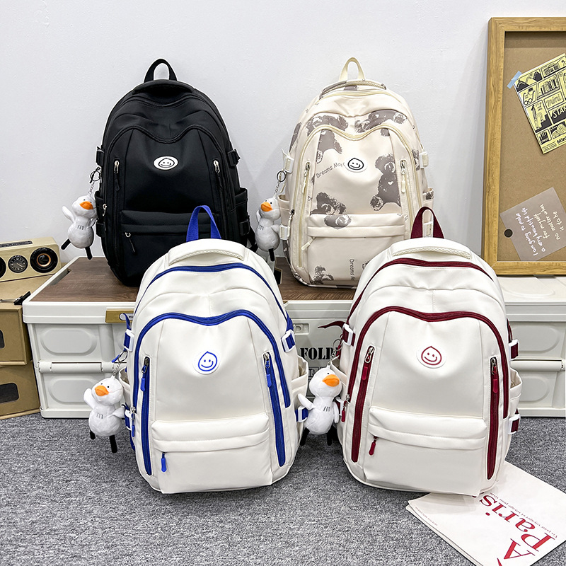 Unisex školski ruksak japanskog stila velikog kapaciteta, korejski retro minimalistički dizajn, kompatibilan s 15-inčnim prijenosnikom, Oxford platno.