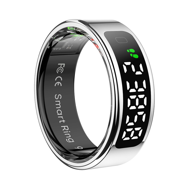 R11 Inel Inteligent Qring cu Ecran, Încărcare Wireless, Control prin Gesturi, Monitorizare Sănătate (Somn, Ritm Cardiac, Tensiune Arterială, Pași, Calorii)