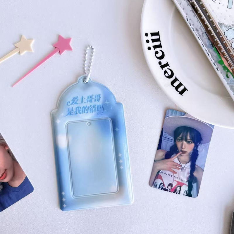 Držač kartica s gradijentnim srcem za studente, za prikazivanje idol fotografija, 3-inčni držač za studentsku karticu, ženski stil