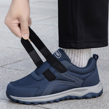 Pantofi de toamnă cu Velcro pentru vârstnici, partea superioară din plasă respirabilă, pantofi sport confortabili pentru purtare zilnică