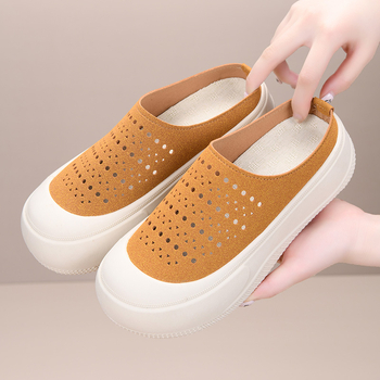 Ženske mrežaste slip-on tenisice s debelim đonom, prozračne, udobne, ljetni casual, korejski stil