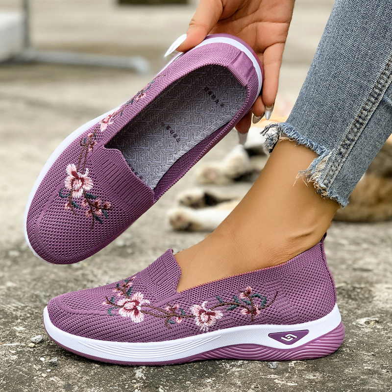 Ženske cipele velikih veličina, casual Slip-On cipele s izvezenim uzorkom u Pekin stilu, platnene