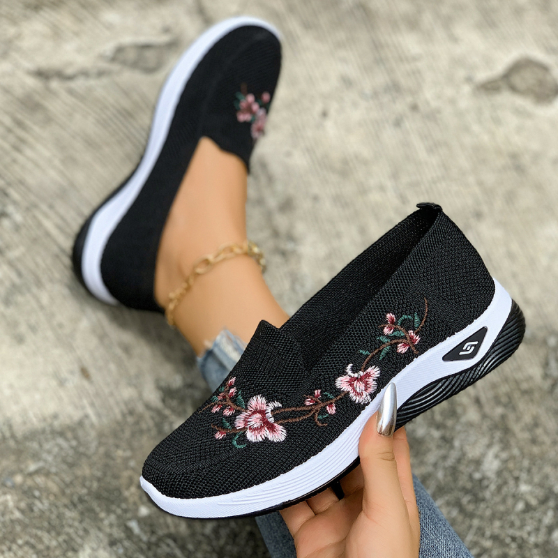Ženske cipele velikih veličina, casual Slip-On cipele s izvezenim uzorkom u Pekin stilu, platnene