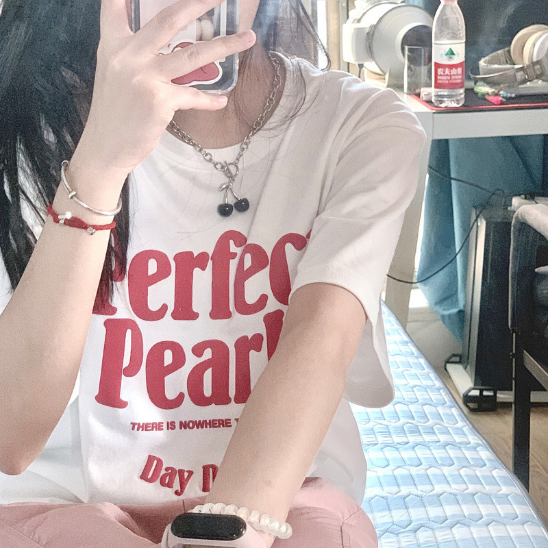 Ljetni ženski T‑shirt s Harajuku stilom, kratkih rukava, udoban slobodan kroj, Korejskog dizajna.