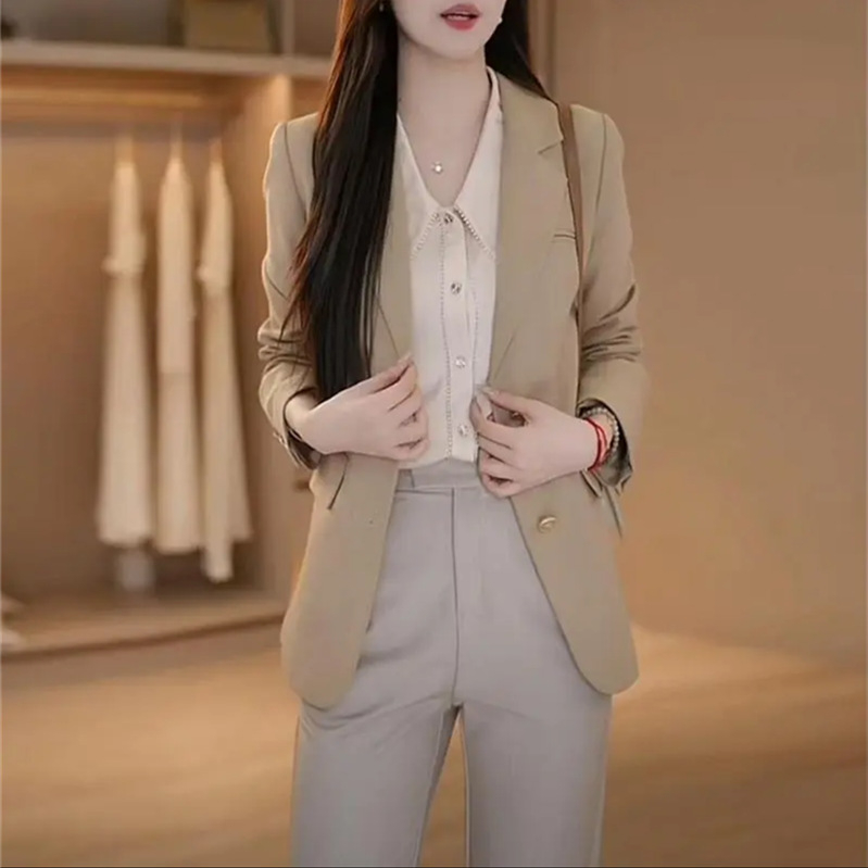 Ženski sako srednje duljine za proljeće, casual modern stil, uski kroj