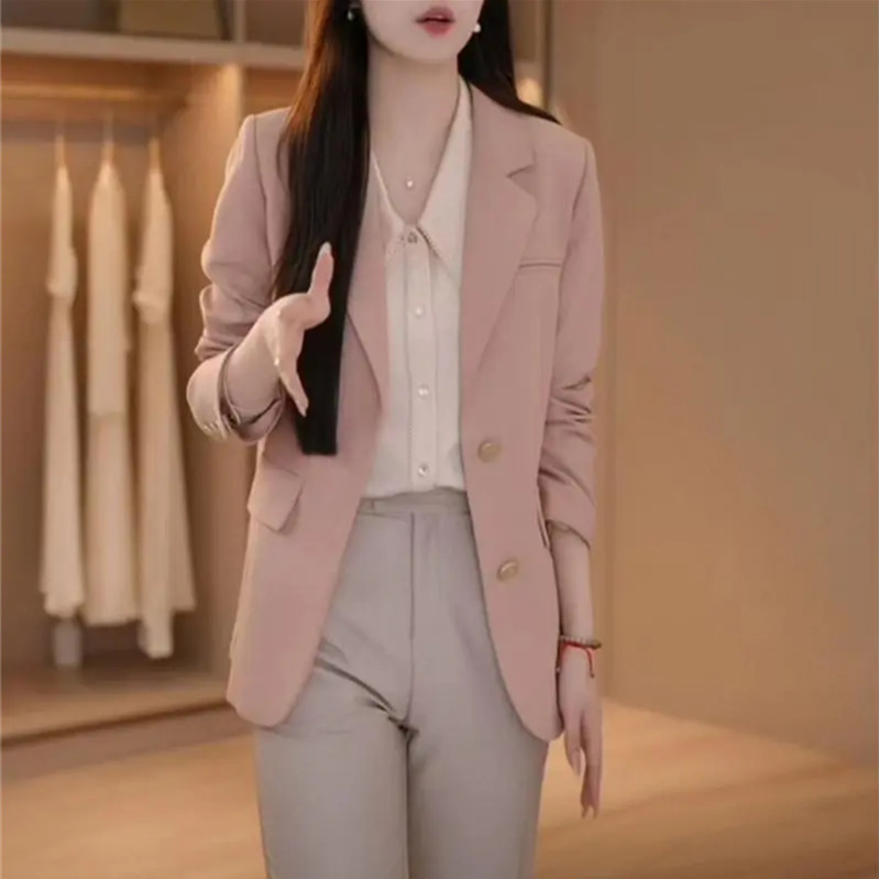 Ženski sako srednje duljine za proljeće, casual modern stil, uski kroj