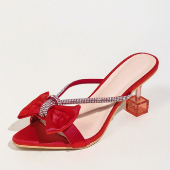 Stiletto sandale s uskim vrhom i dizajnom mašne, elegantne i svestrane ženske sandale s visokim potpeticama