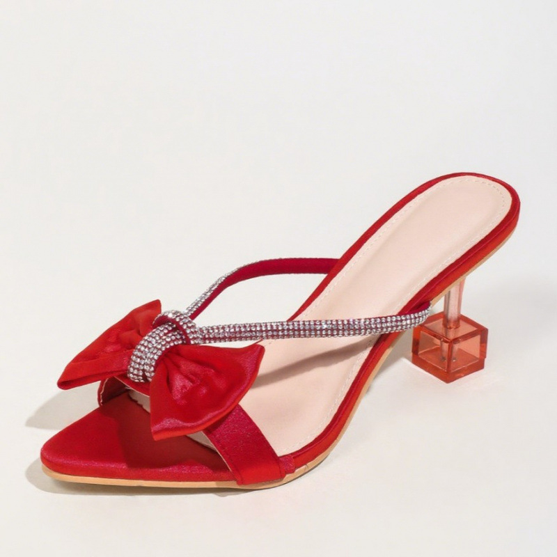Stiletto sandale s uskim vrhom i dizajnom mašne, elegantne i svestrane ženske sandale s visokim potpeticama