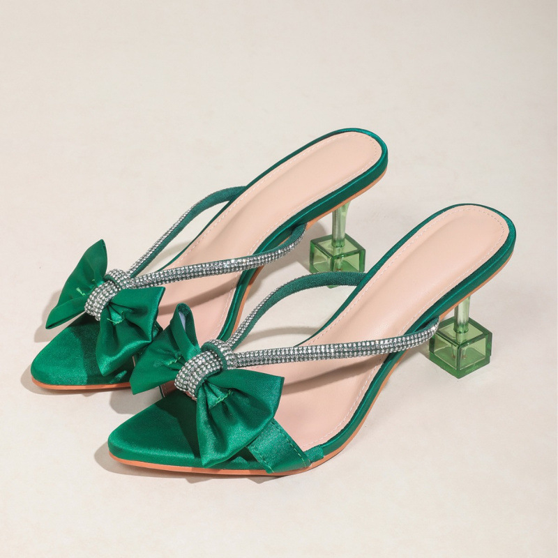 Stiletto sandale s uskim vrhom i dizajnom mašne, elegantne i svestrane ženske sandale s visokim potpeticama