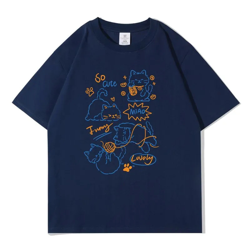 Ženski T-shirt s kratkim rukavima od 100% pamuka, ljeto, Hongkong inspiriran stil, opuštenog kroja, jednostavan i svestran top