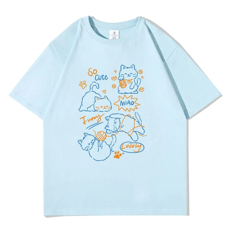 Ženski T-shirt s kratkim rukavima od 100% pamuka, ljeto, Hongkong inspiriran stil, opuštenog kroja, jednostavan i svestran top