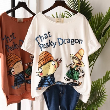 Ženski T-shirt velikog raspona, kratki rukavi, okrugli izrez, ležerni urbani stil, inspiriran korejskom modom, proljeće 2025