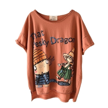 Ženski T-shirt velikog raspona, kratki rukavi, okrugli izrez, ležerni urbani stil, inspiriran korejskom modom, proljeće 2025