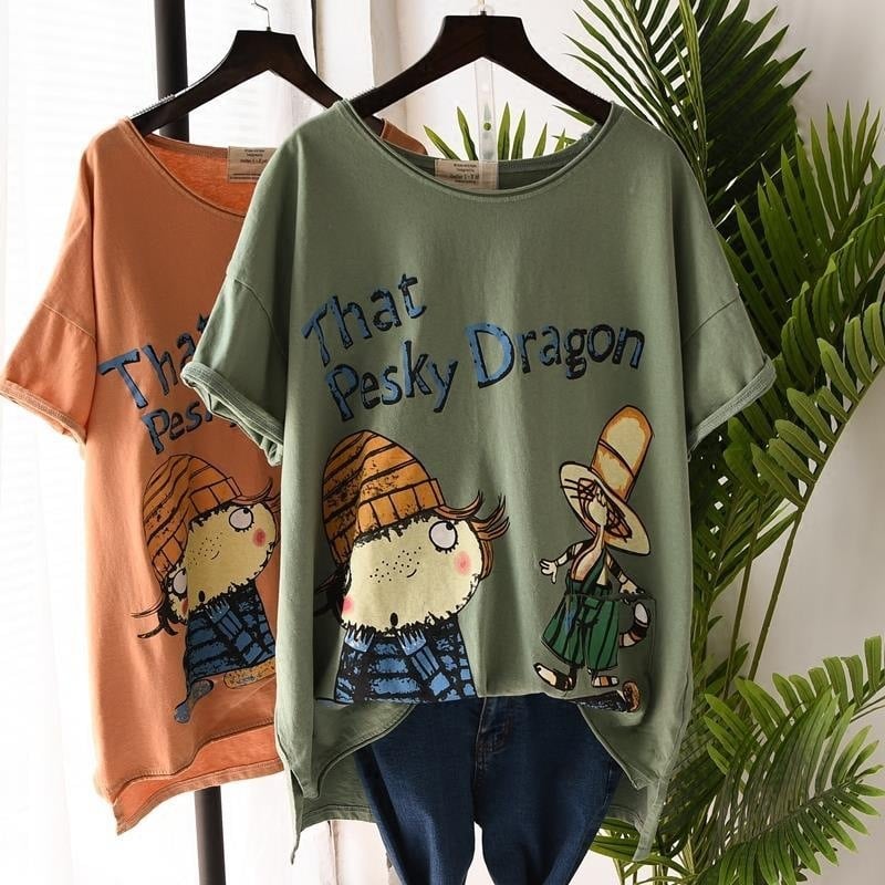 Ženski T-shirt velikog raspona, kratki rukavi, okrugli izrez, ležerni urbani stil, inspiriran korejskom modom, proljeće 2025