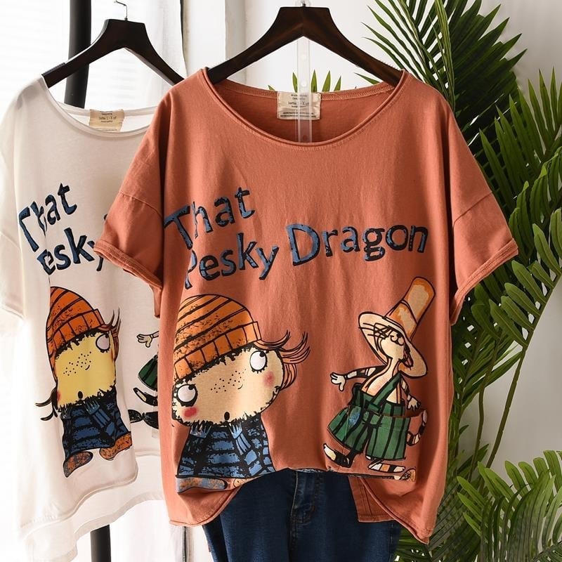 Ženski T-shirt velikog raspona, kratki rukavi, okrugli izrez, ležerni urbani stil, inspiriran korejskom modom, proljeće 2025