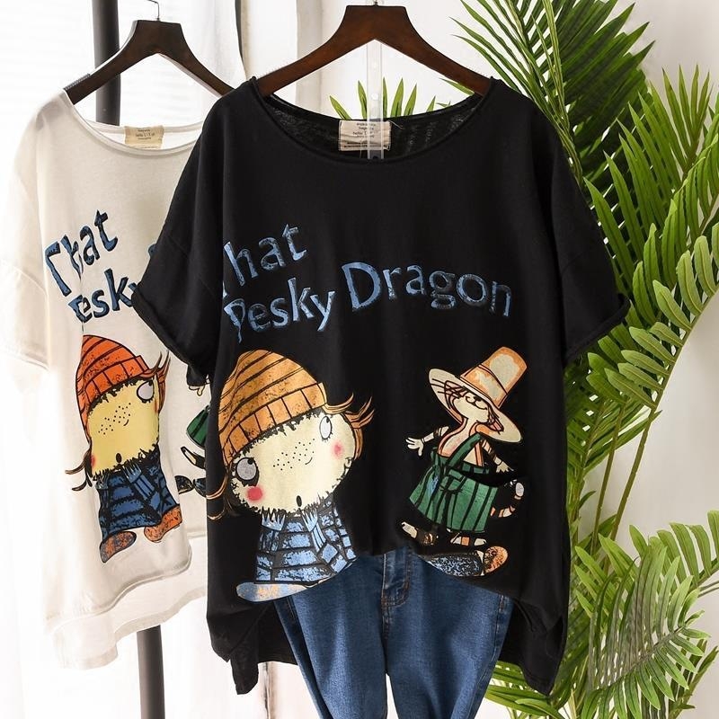 Ženski T-shirt velikog raspona, kratki rukavi, okrugli izrez, ležerni urbani stil, inspiriran korejskom modom, proljeće 2025