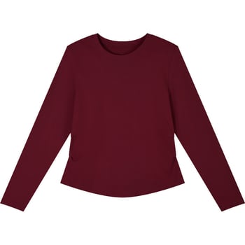 Ženski pamučni T-shirt s dugim rukavima, slobodan kroj, okrugli izrez, proljeće–jesen 2025, bazni top s dizajnerskim detaljima