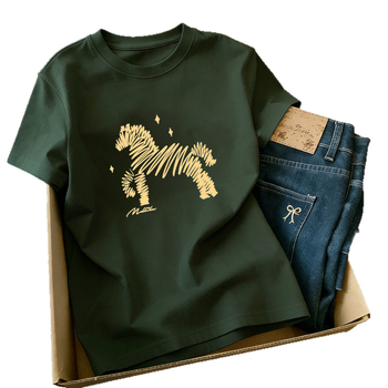 Ženski pamuk kratki T-shirt s printom, ljeto 2026, labav kroj, okrugli izrez, svakodnevni stil