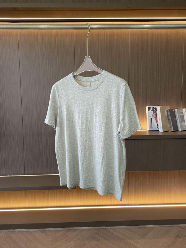 Ženski laneni T-shirt kratkih rukava, okrugli izrez, slobodan kroj, jednobojan
