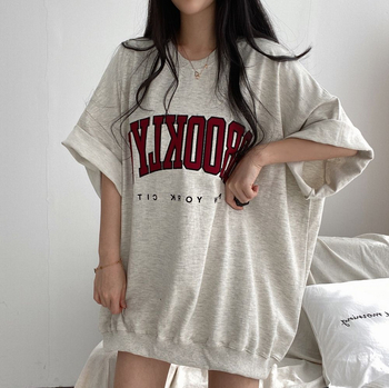 Ženski pamukasti T shirt kratkih rukava u korejskom stilu, opuštena ljetna silueta, velika veličina, za parove, nišni dizajn