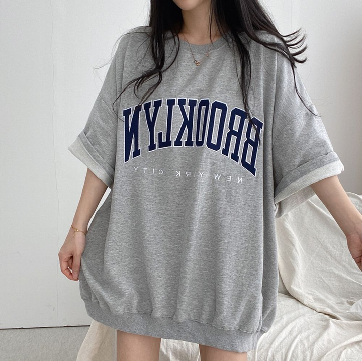 Ženski pamukasti T shirt kratkih rukava u korejskom stilu, opuštena ljetna silueta, velika veličina, za parove, nišni dizajn