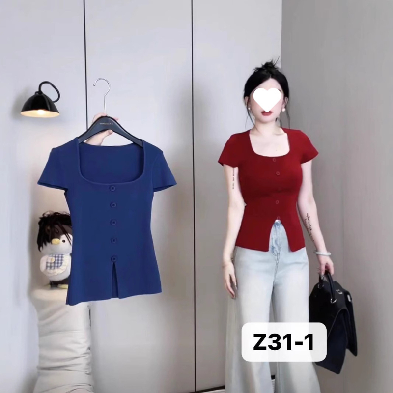 Ženski T‑shirt od ice silk s kratkim rukavima, kvadratni ovratnik, slobodan kroj, ljetni top s razparkom, elegantan